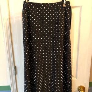 Navy and white polka-dot skirt